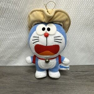 Doraemon Cowboy Hat Plush Stuffed Toy Doll Kawaii Anime Character Collectible